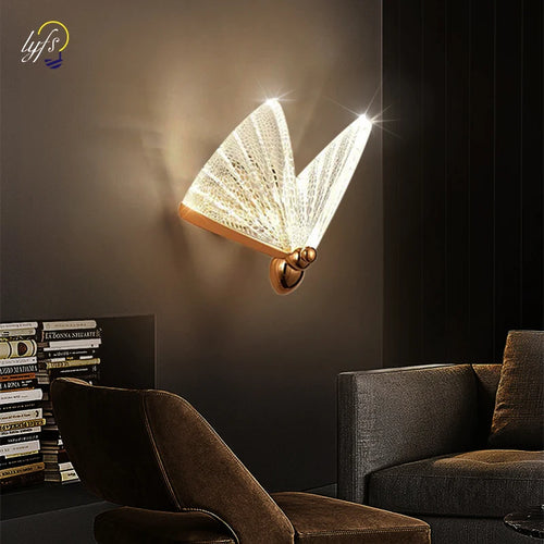 LED Butterfly Wall Lamp Nordic Indoor Lighting Modern Light Bedside Bedroom Christmas Home Decoration Wall Lamps Бра Настенные