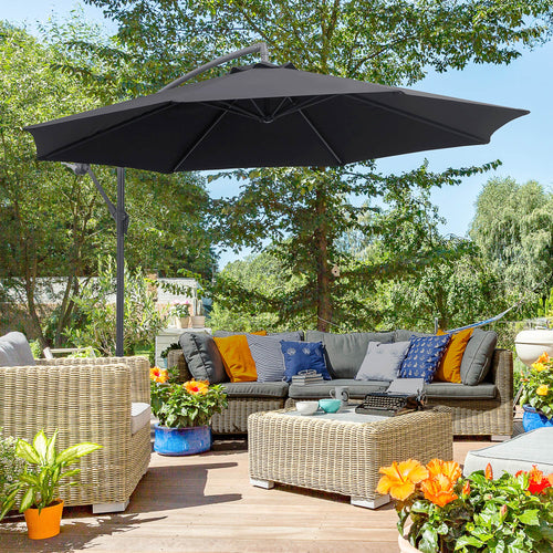 5Pc Rattan Wicker Garden Furniture Sofa Set or 3M Garden Banana Hanging Parasol